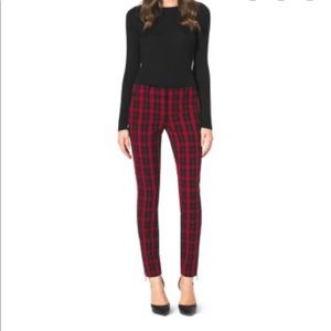 Michael Kors Plaid Skinny Zipper Pant